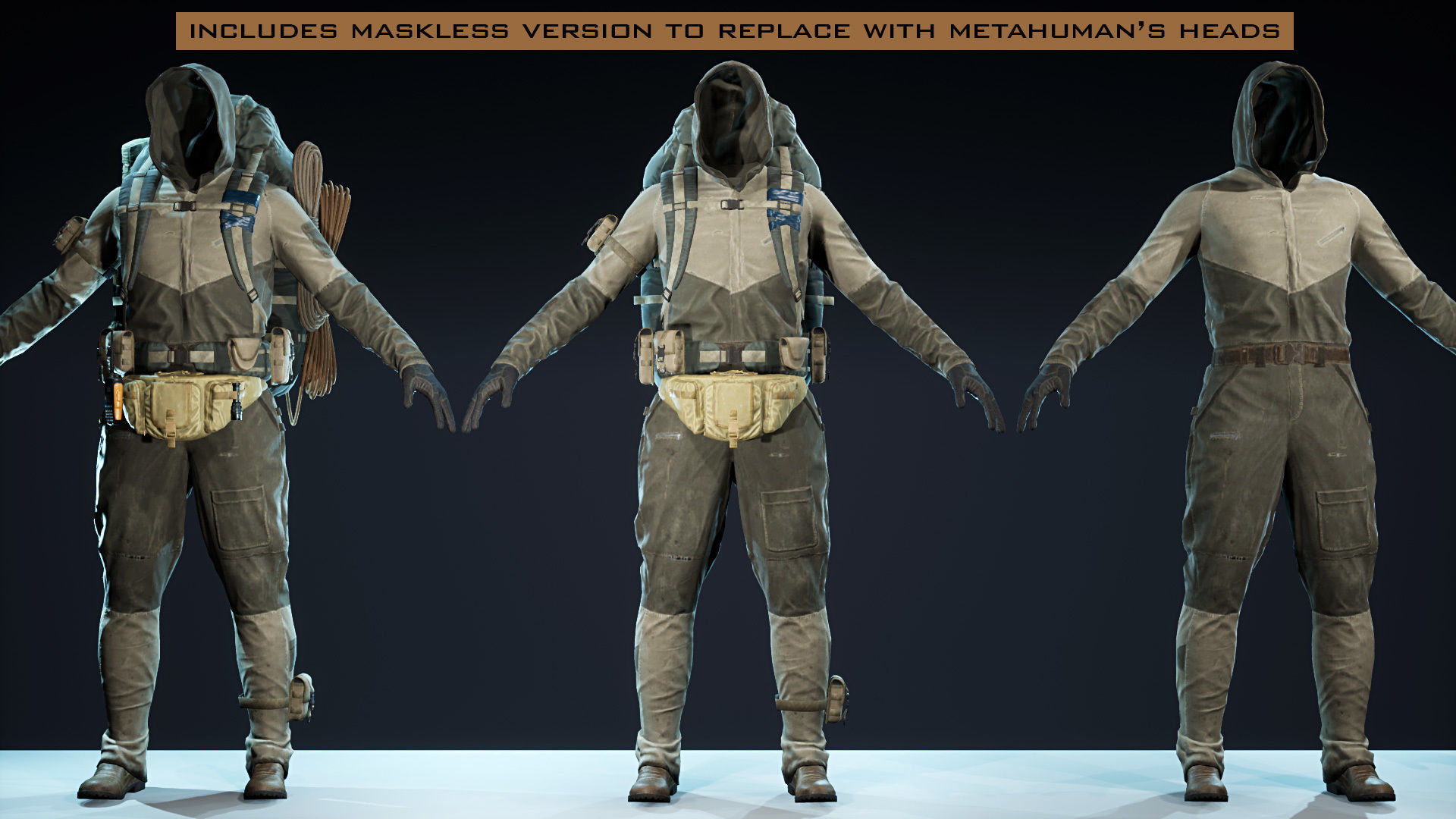 Post Apocalyptic Survivor Low-poly 3D model_14