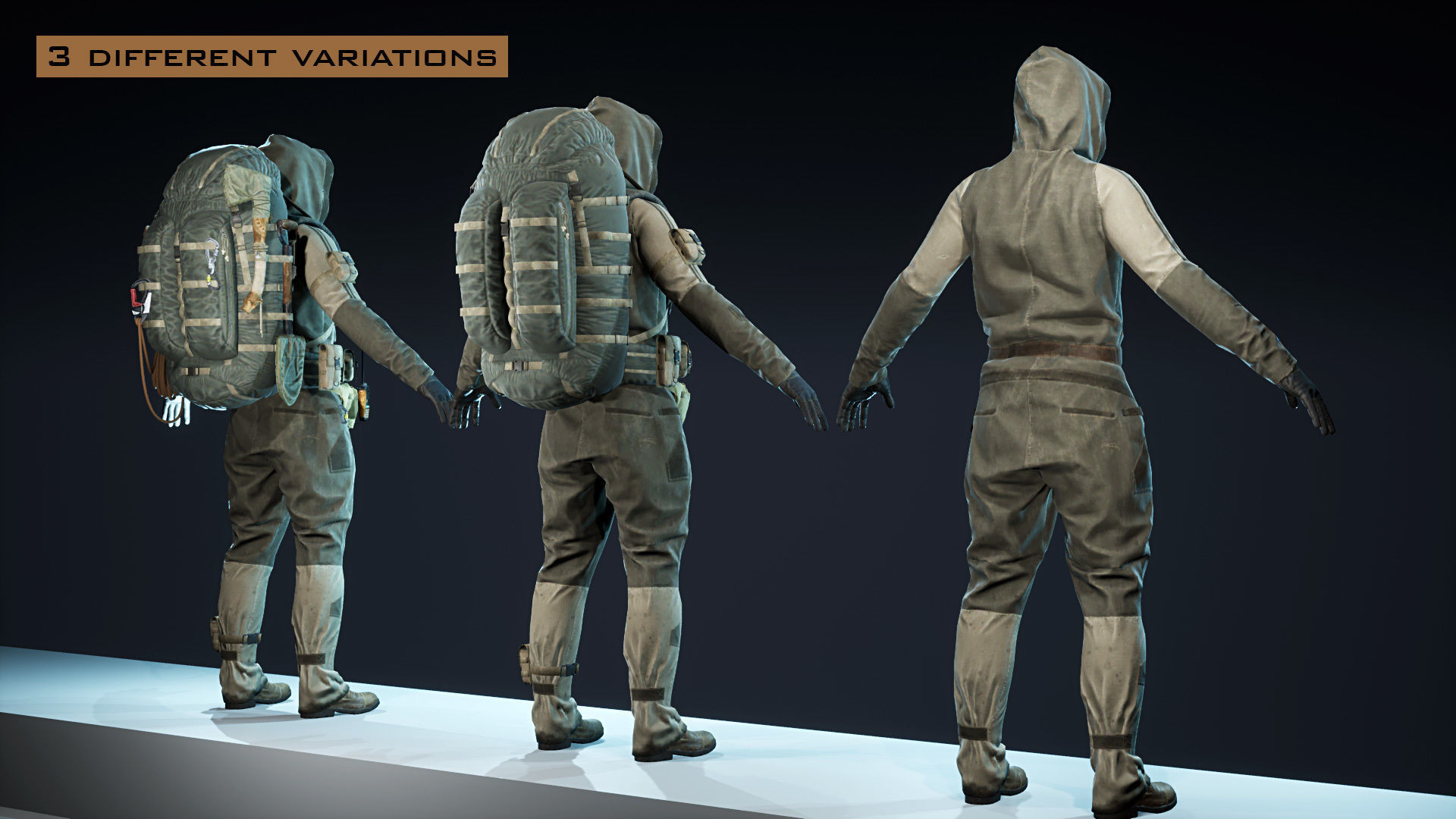 Post Apocalyptic Survivor Low-poly 3D model_13