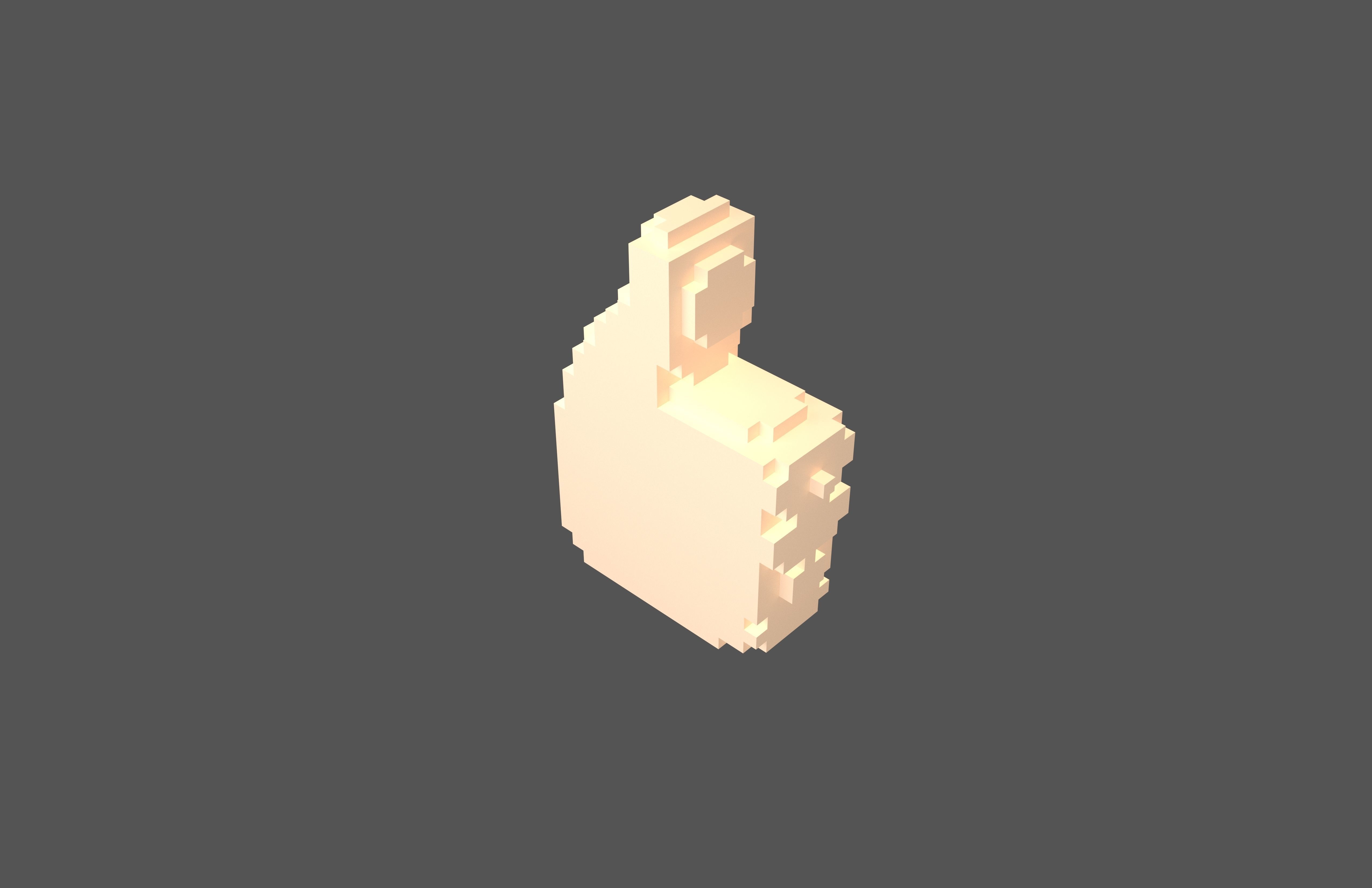 Voxel Like Button v1 003 Low-poly 3D model_1