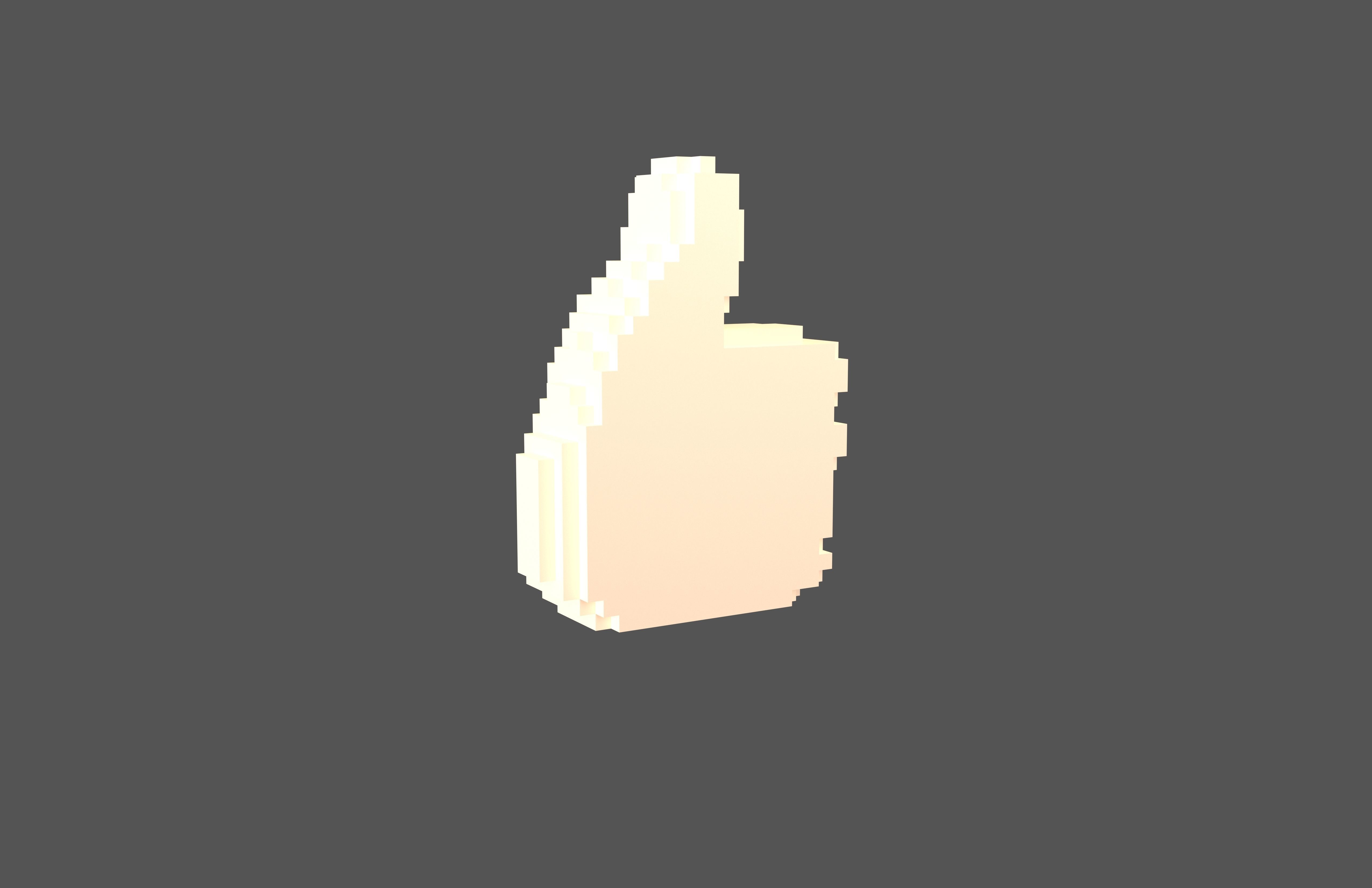 Voxel Like Button v1 003 Low-poly 3D model_3