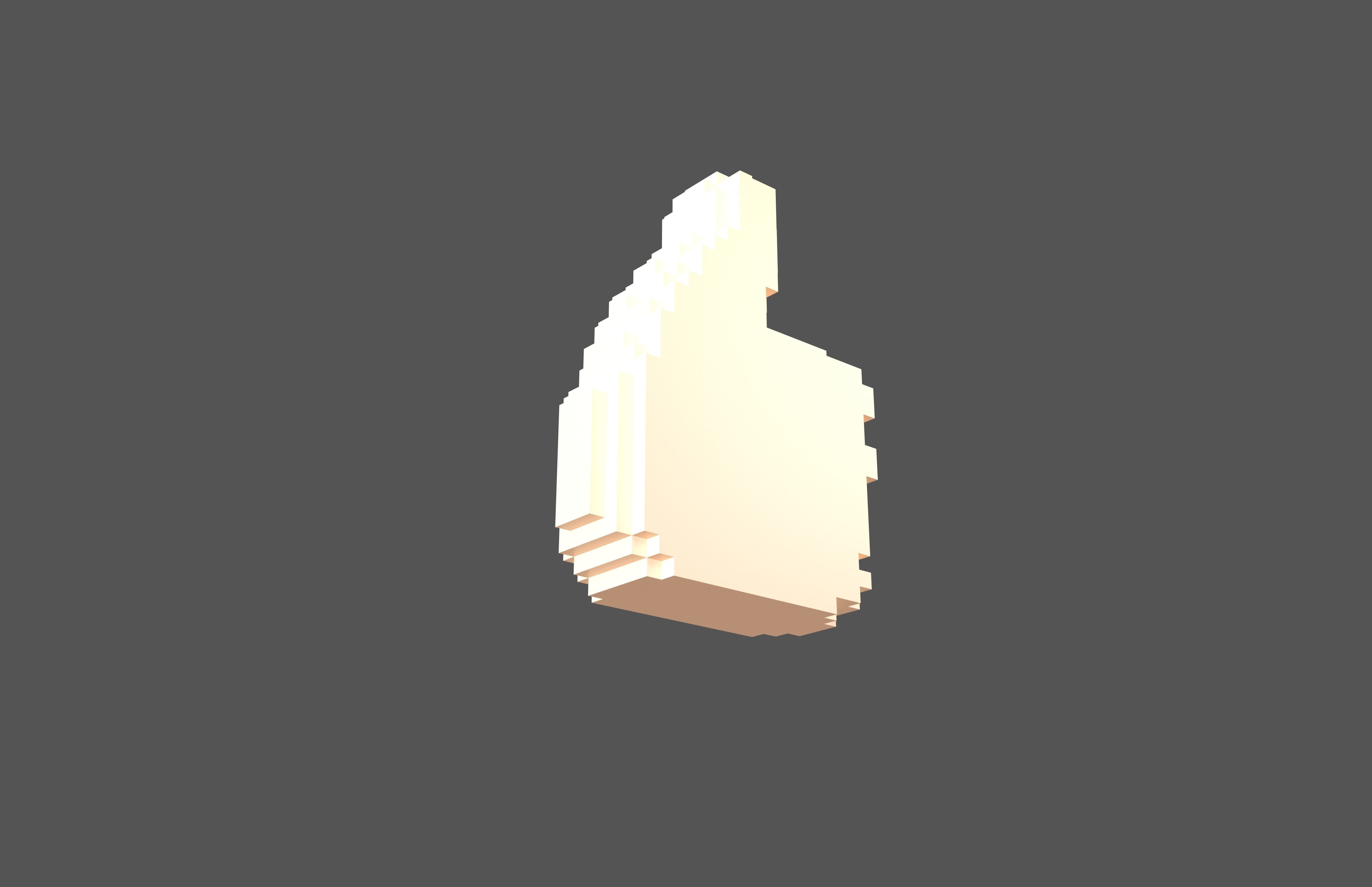 Voxel Like Button v1 003 Low-poly 3D model_2