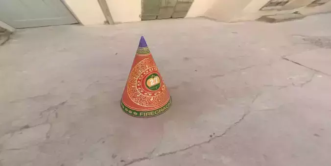 Diwali Anar phataka 3d model low poly Game AR VR Ready MODEL 