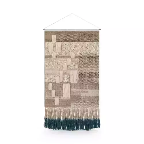 Navy Dipped Kilim Tapestry Wall Art 3D model