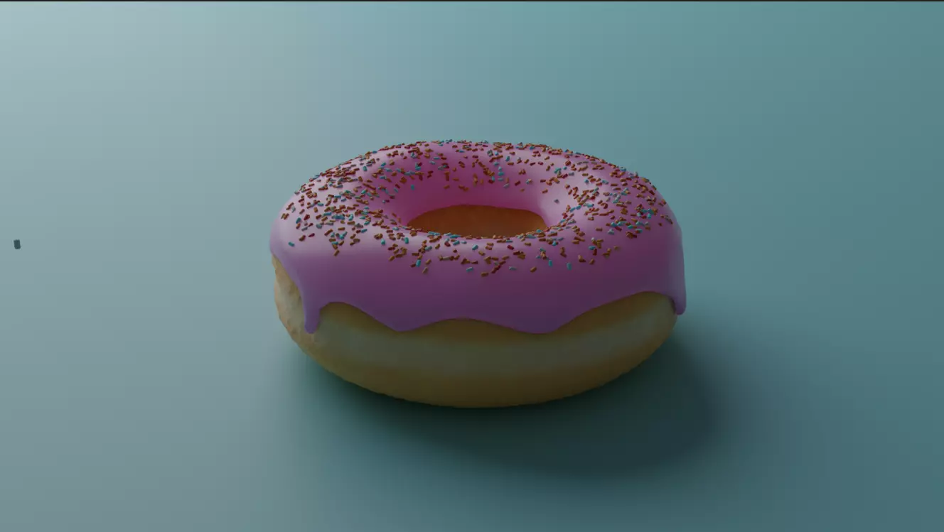Donut with sprinkles 3D model_0