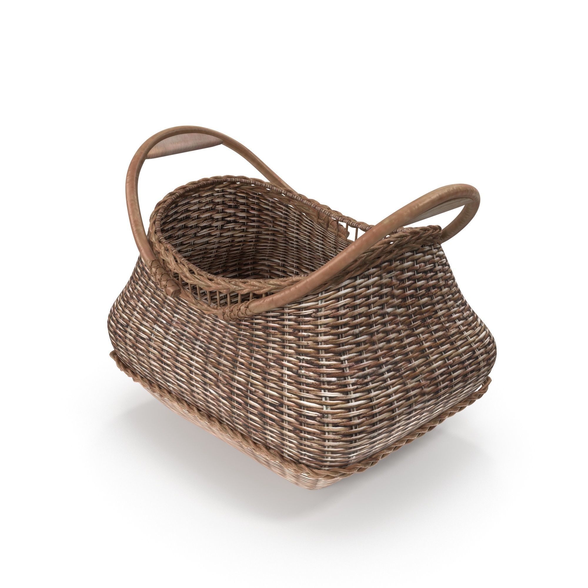Jacquelyne Wood Handled Basket Free 3D model_3