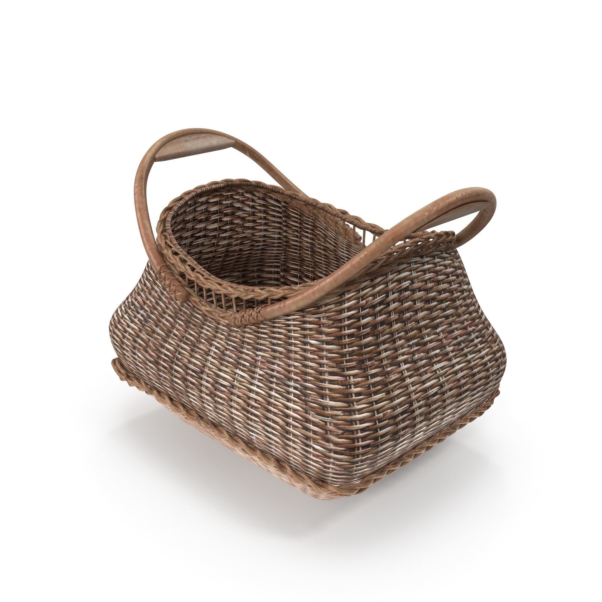 Jacquelyne Wood Handled Basket Free 3D model_2