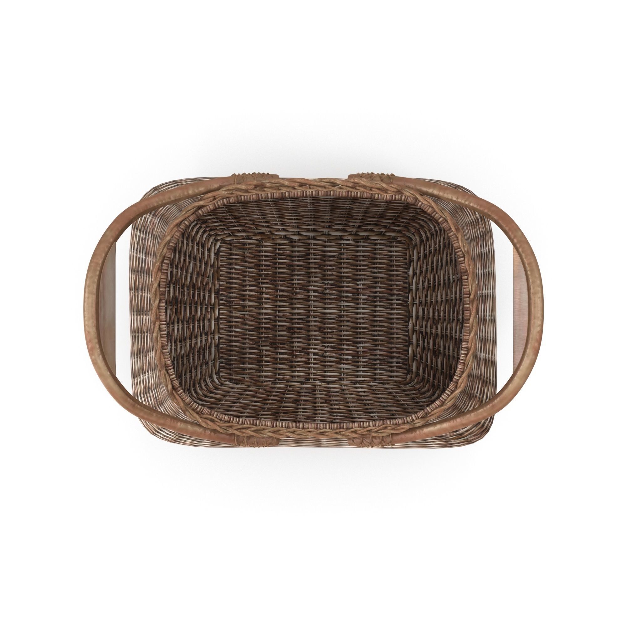 Jacquelyne Wood Handled Basket Free 3D model_1