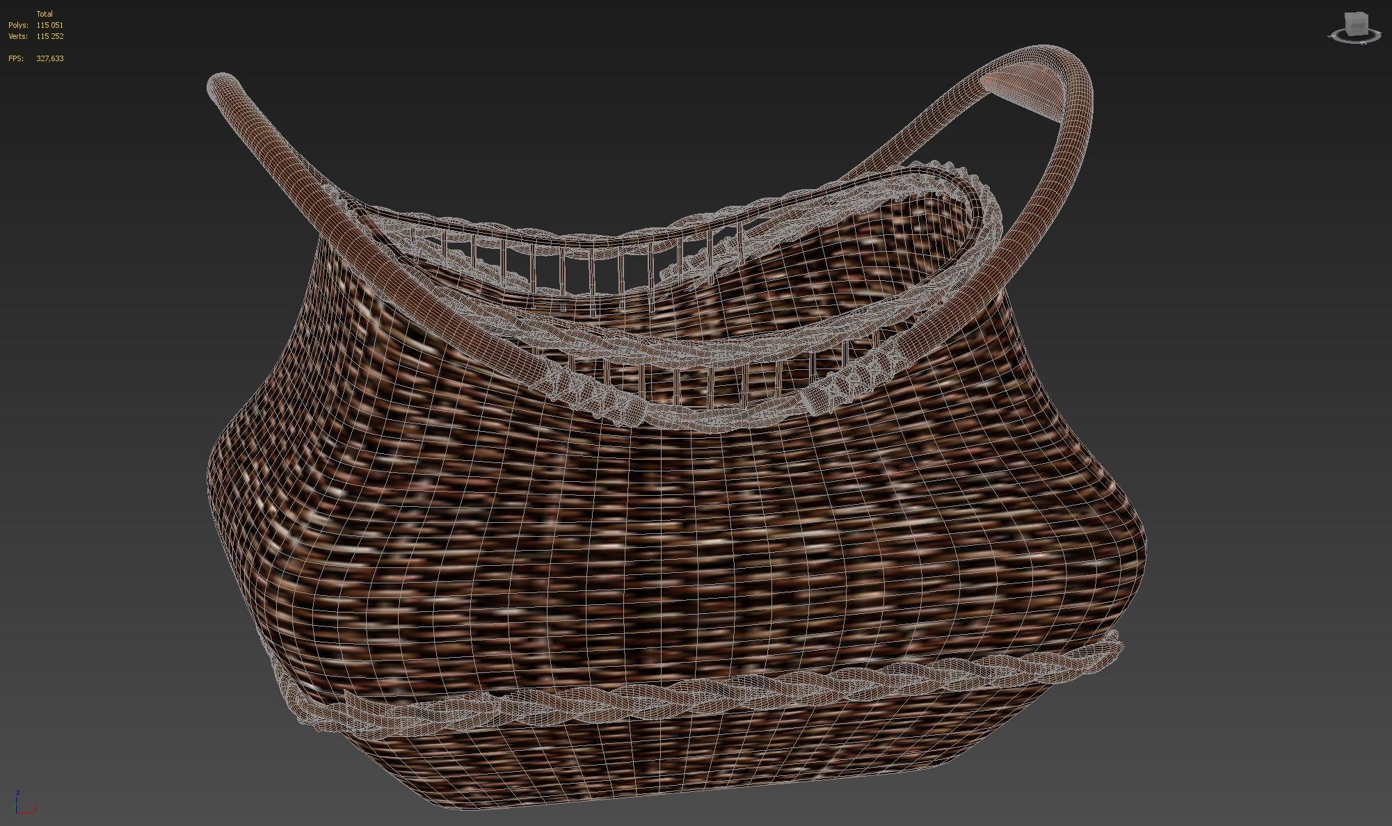 Jacquelyne Wood Handled Basket Free 3D model_9