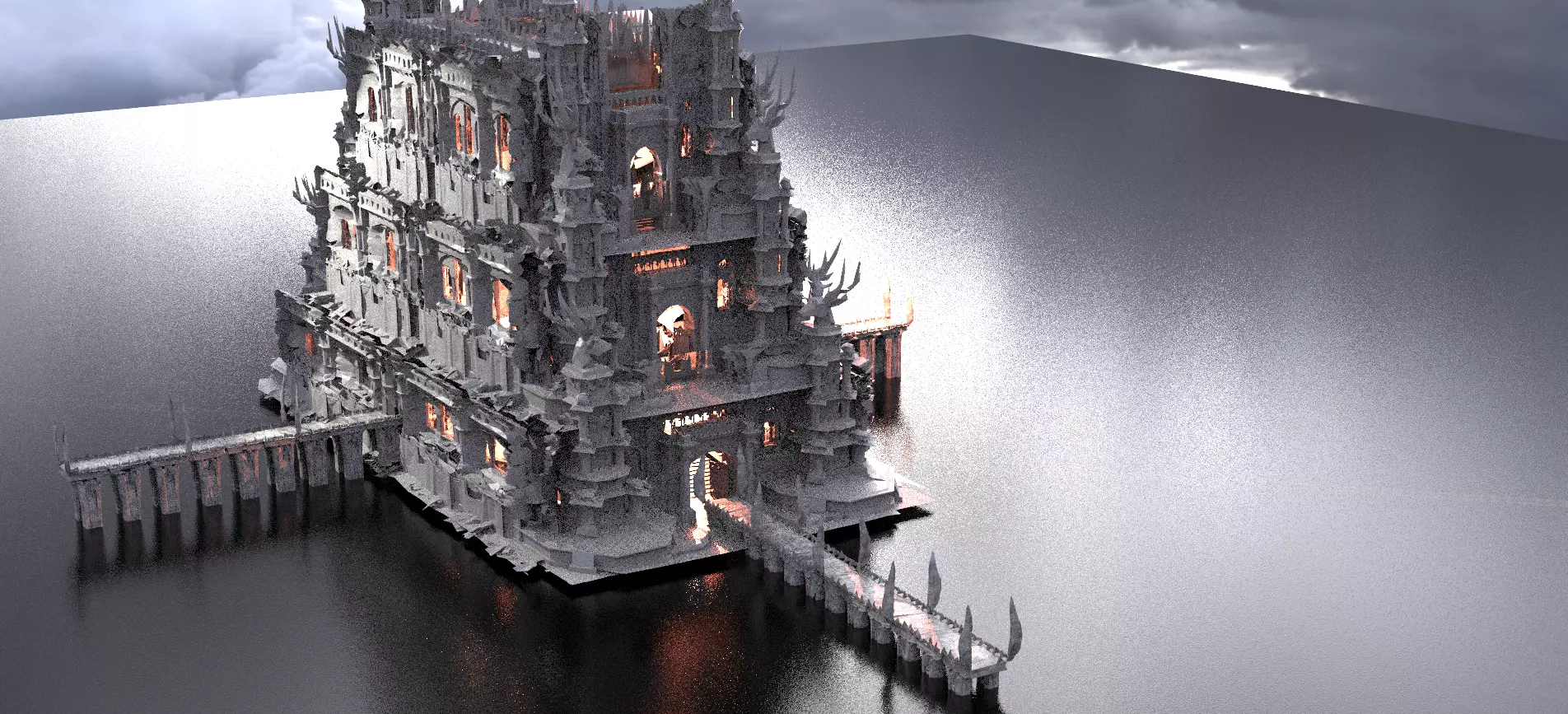 Elite mansion castle 3D model_0