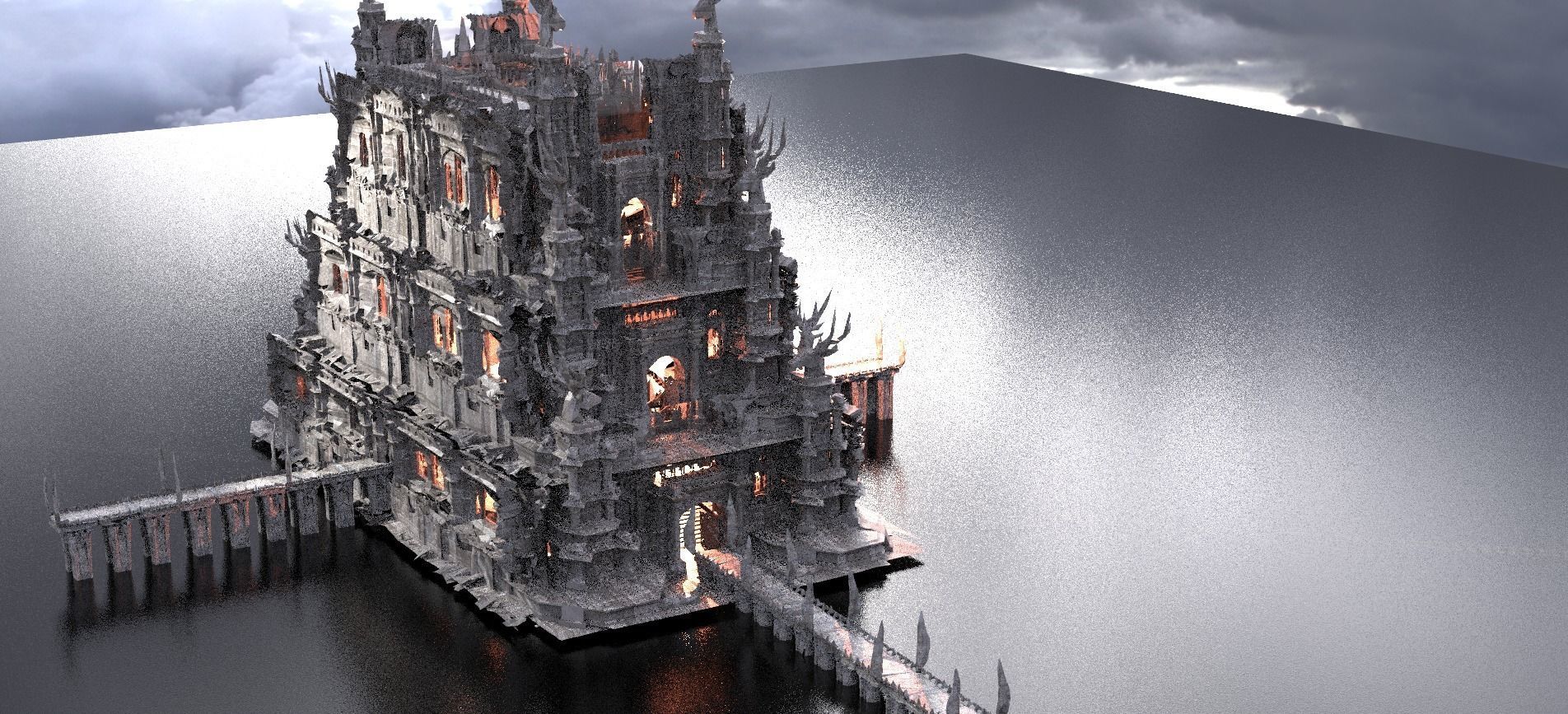 Elite mansion castle 3D model_1