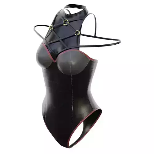 Black Leather Corset for female character