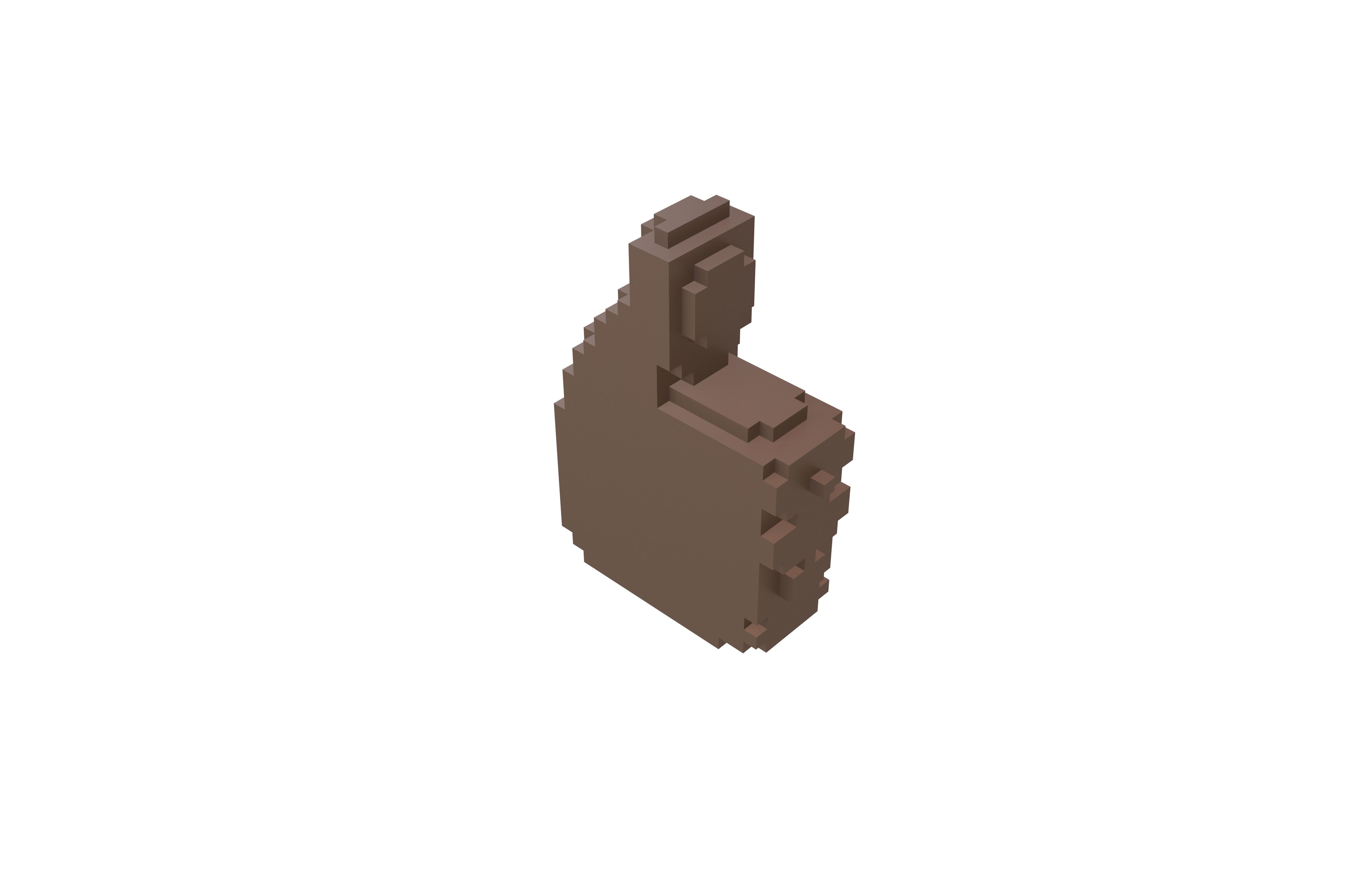 Voxel Like Button v1 006 Low-poly 3D model_3