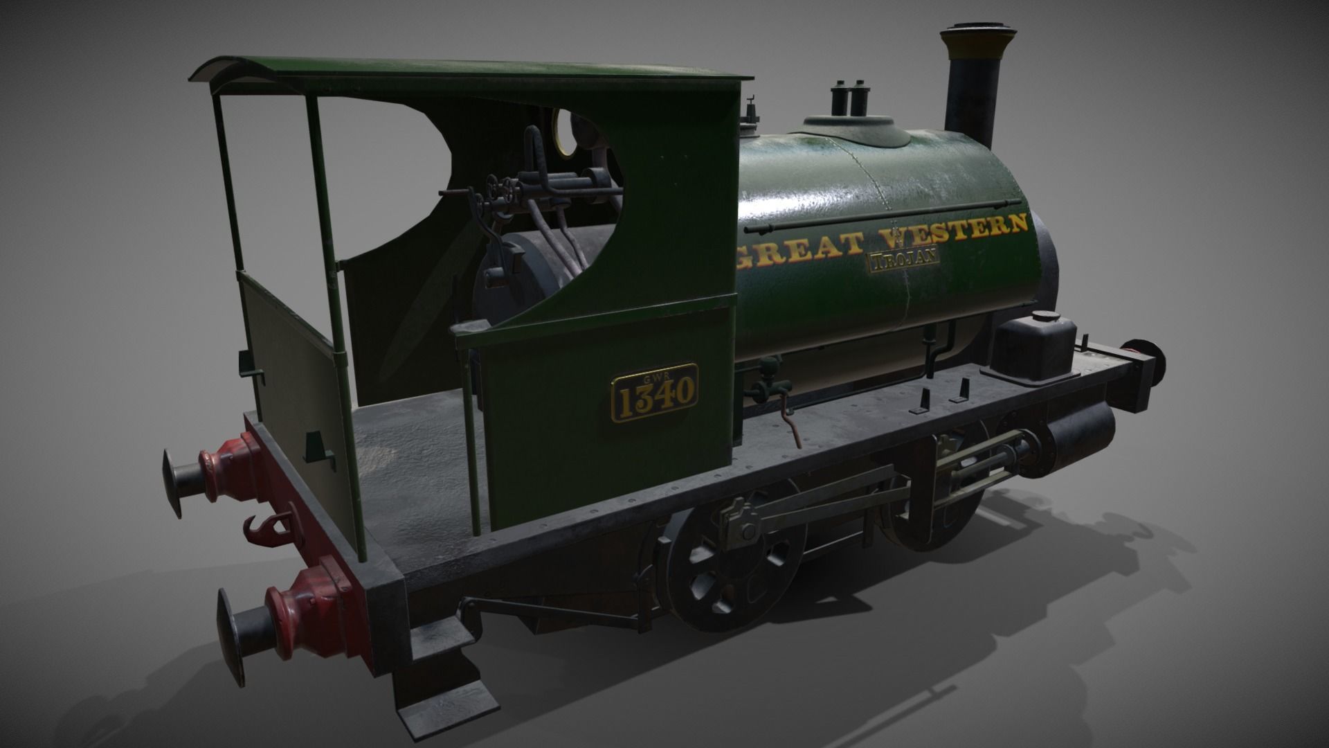 Avonside 0-4-0st TROJAN Low-poly 3D model_4