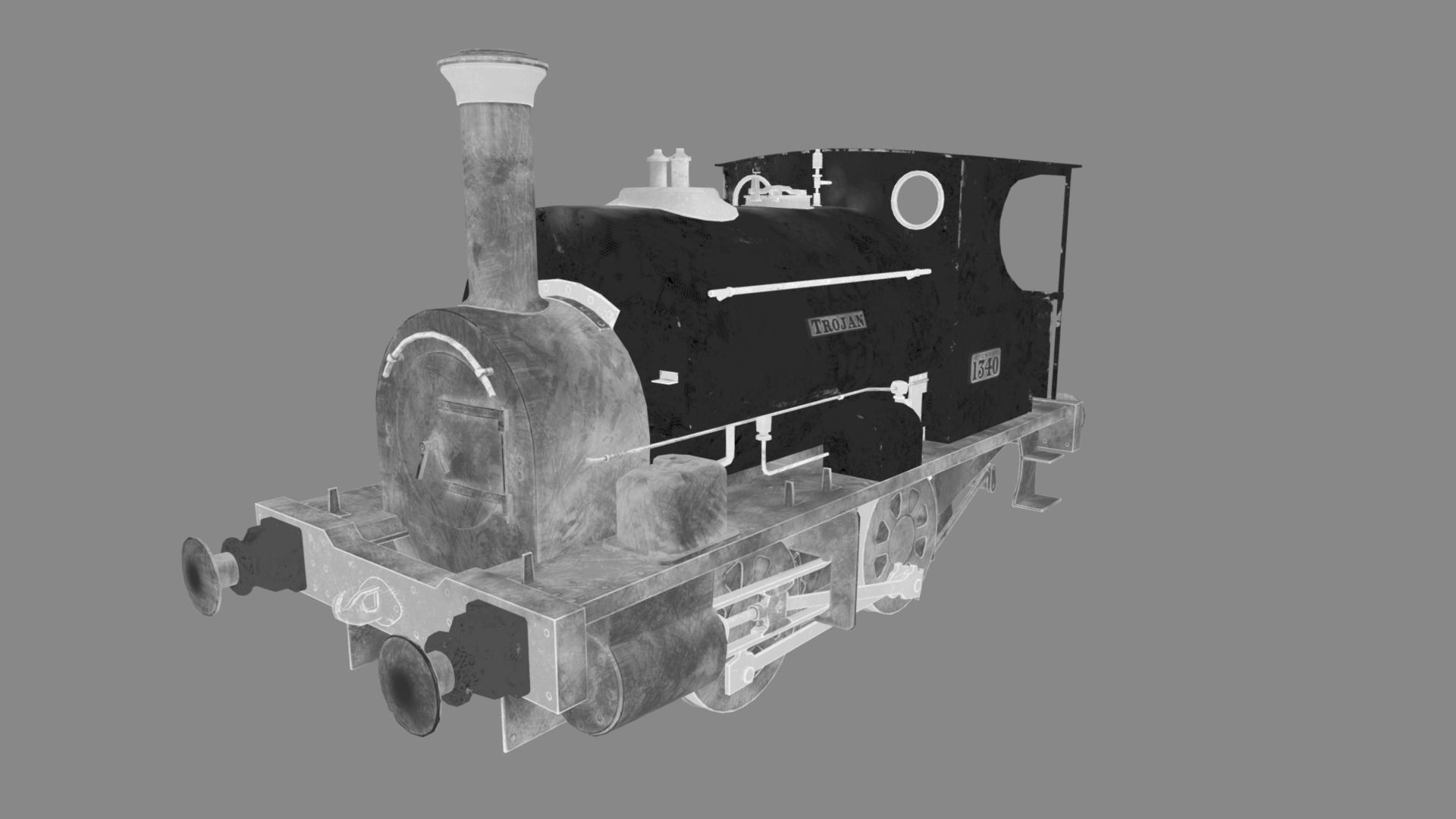 Avonside 0-4-0st TROJAN Low-poly 3D model_9