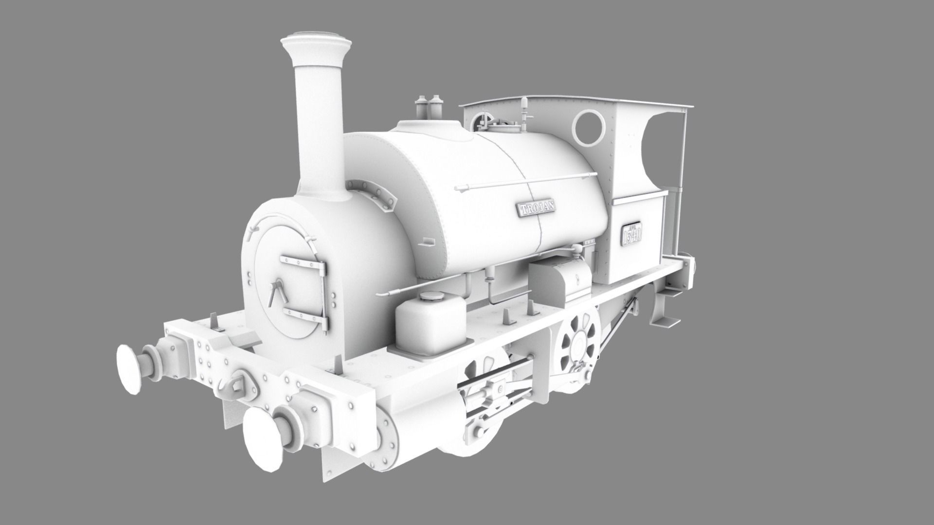 Avonside 0-4-0st TROJAN Low-poly 3D model_11