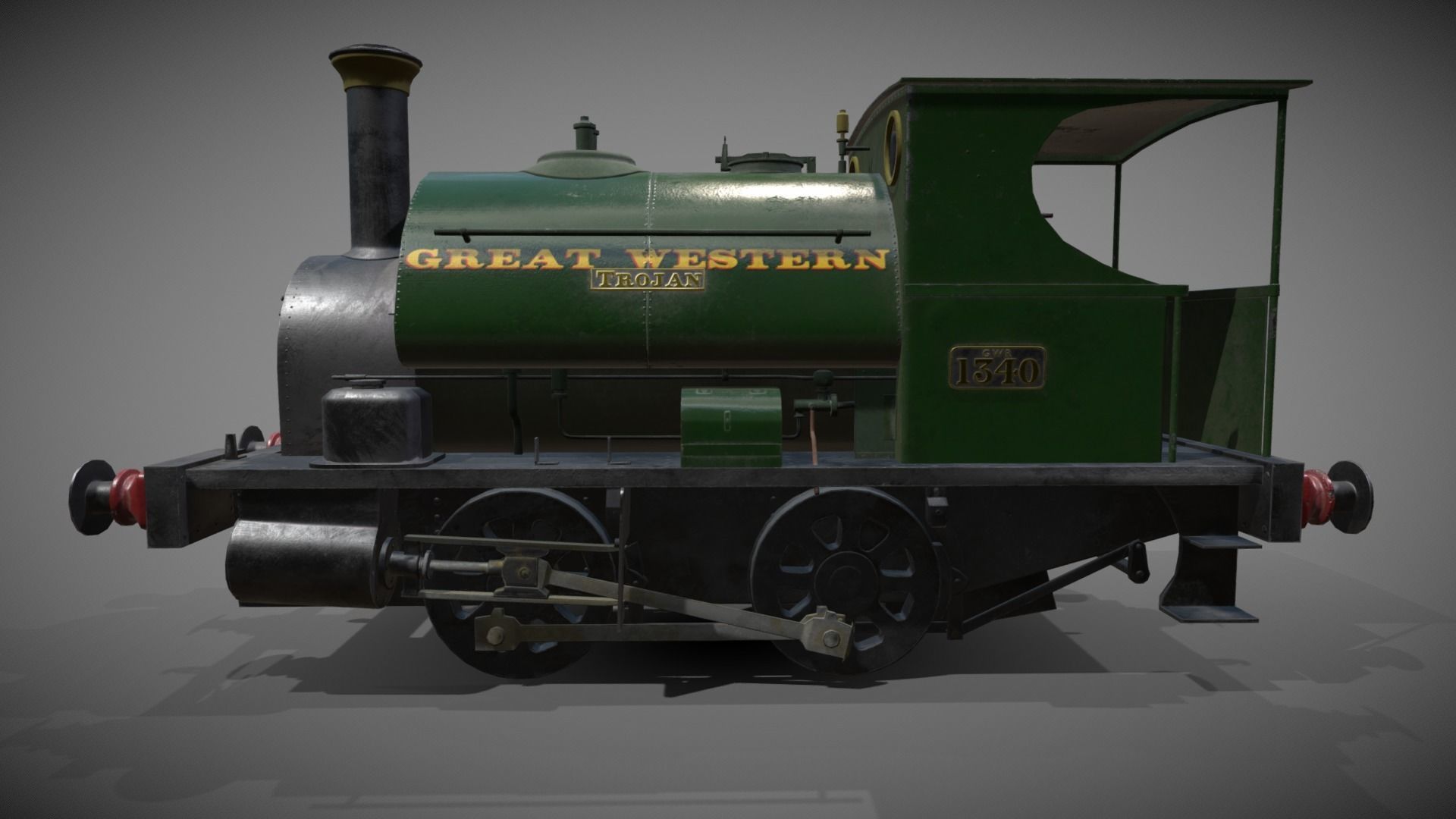 Avonside 0-4-0st TROJAN Low-poly 3D model_7