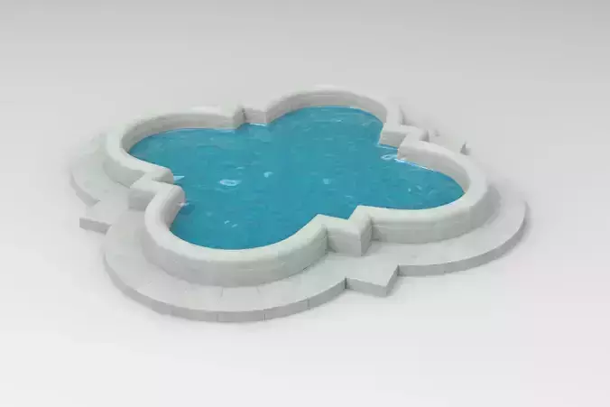 Quadrifoglio Fountain Low-poly 3D model
