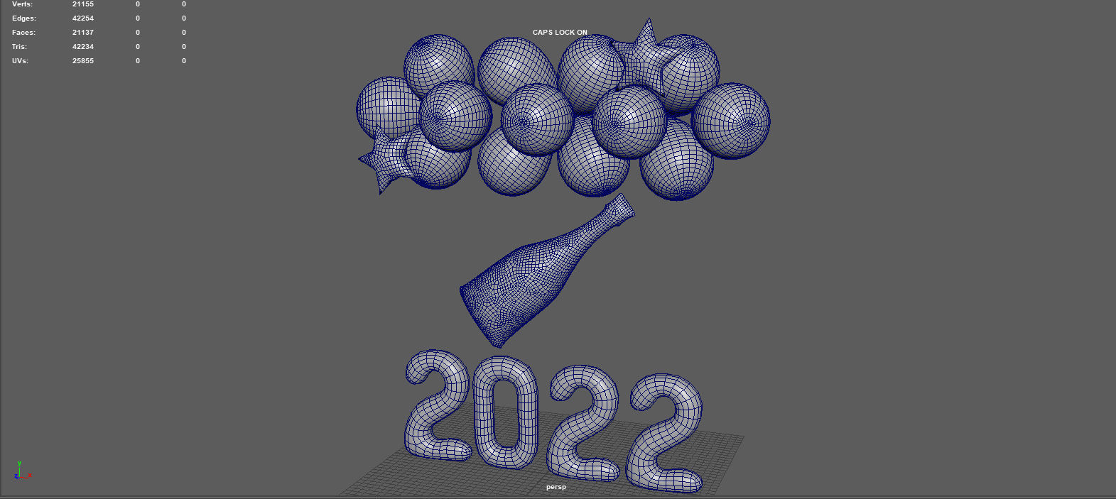 BALLOONS NEW YEAR 3D model_8