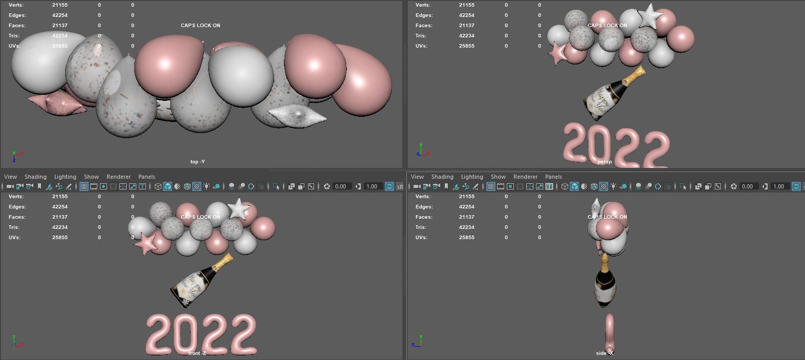 BALLOONS NEW YEAR 3D model_11