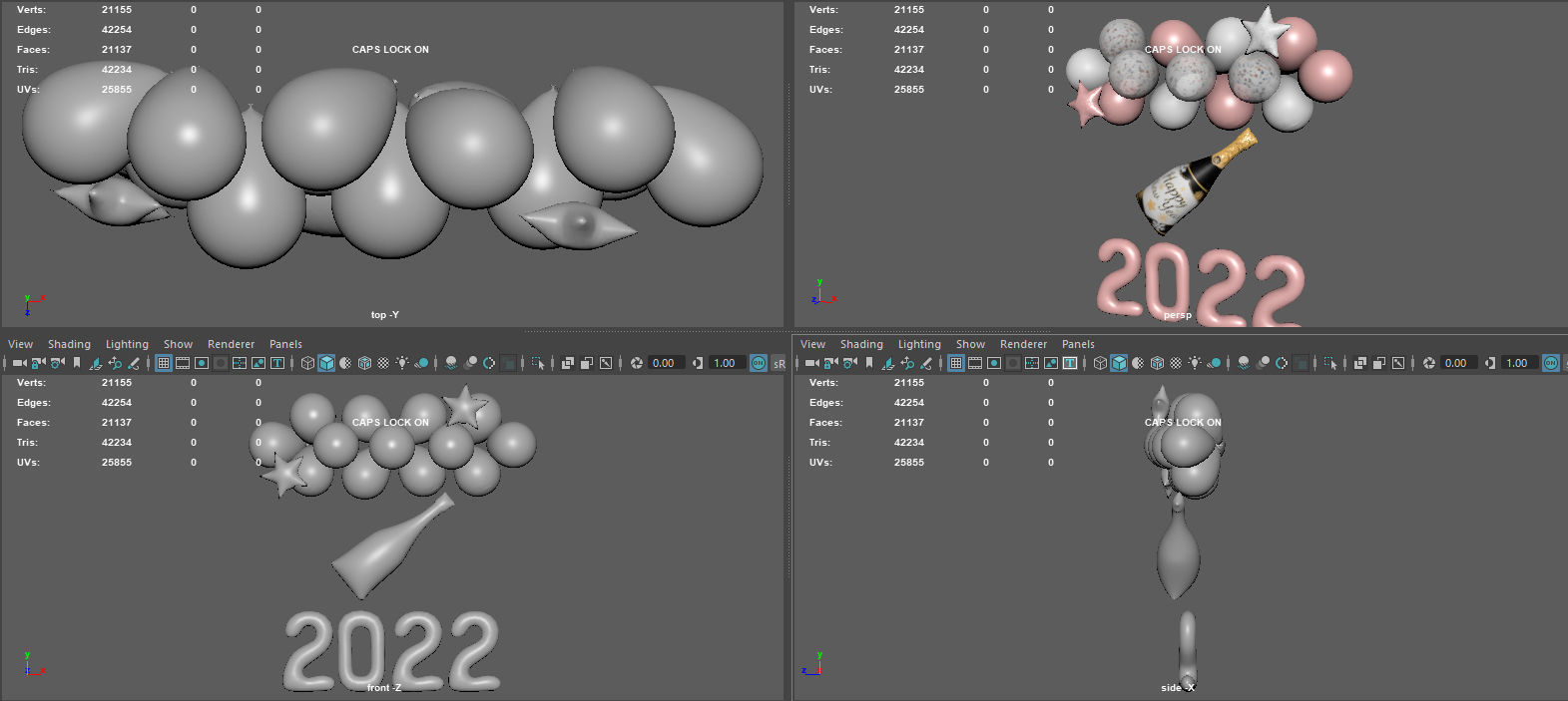 BALLOONS NEW YEAR 3D model_12