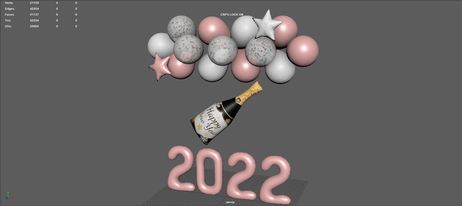 BALLOONS NEW YEAR 3D model_6