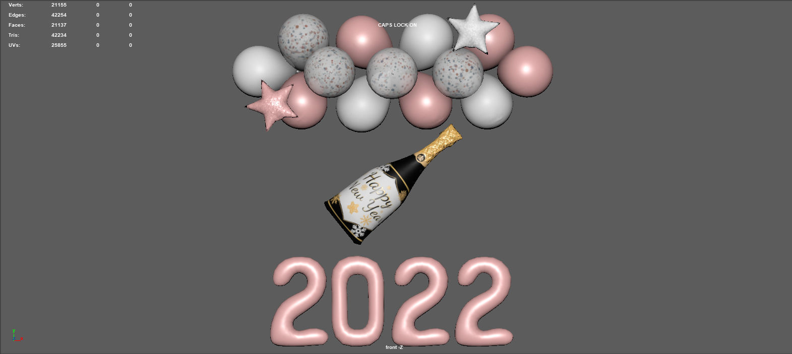 BALLOONS NEW YEAR 3D model_14