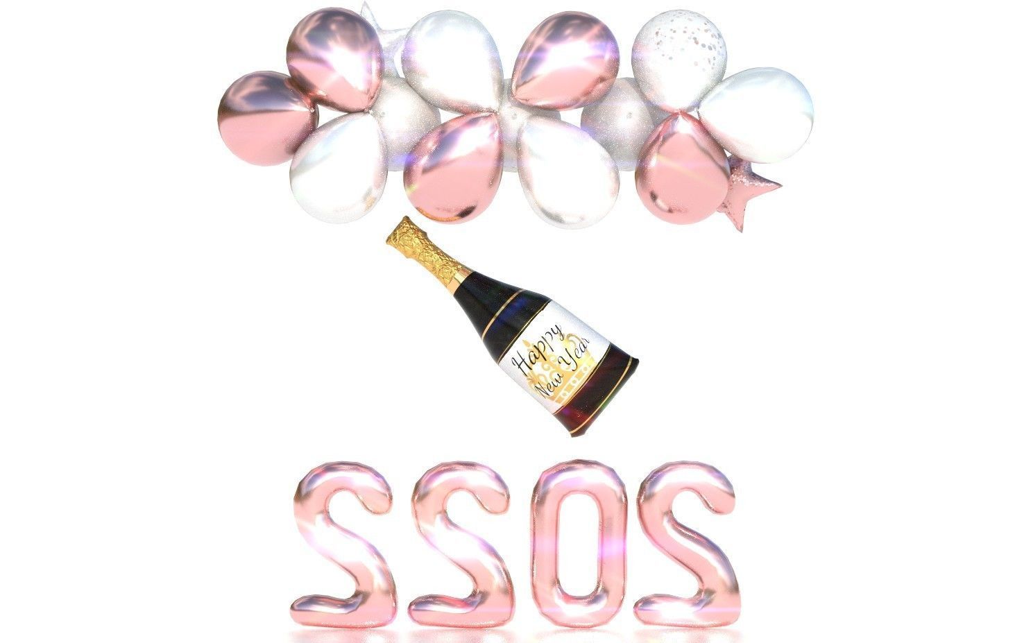 BALLOONS NEW YEAR 3D model_4