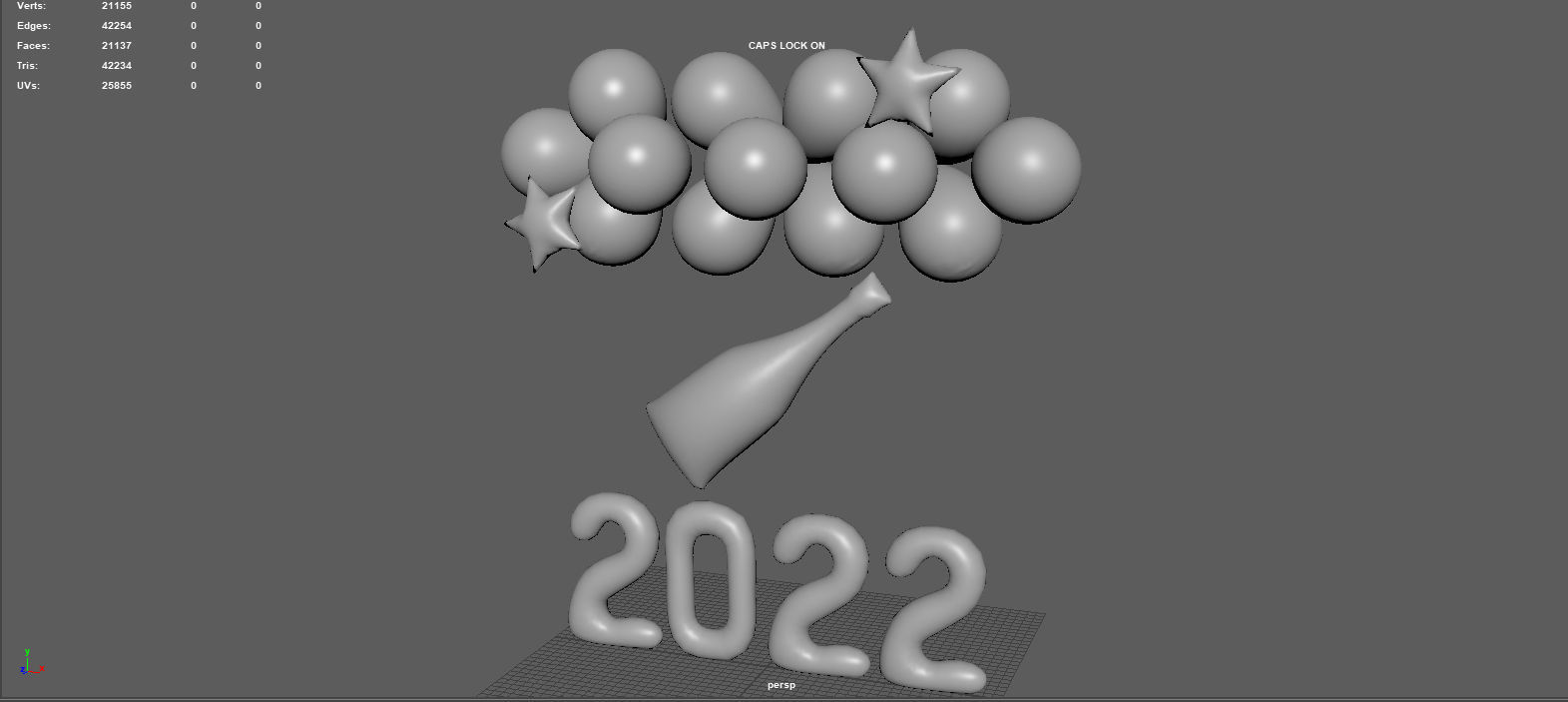 BALLOONS NEW YEAR 3D model_7