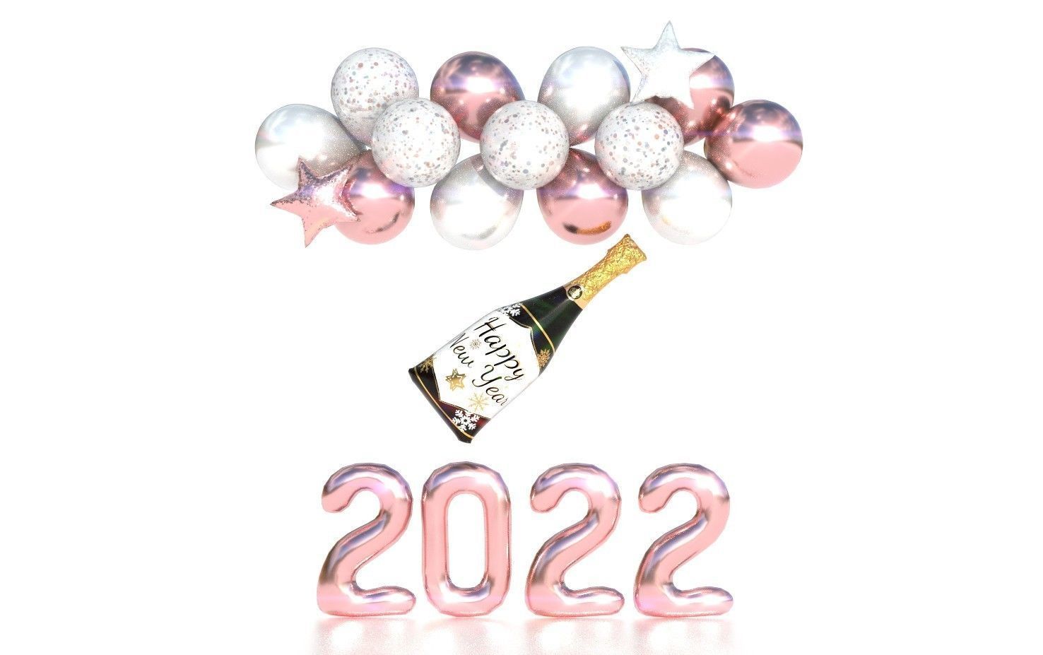 BALLOONS NEW YEAR 3D model_1