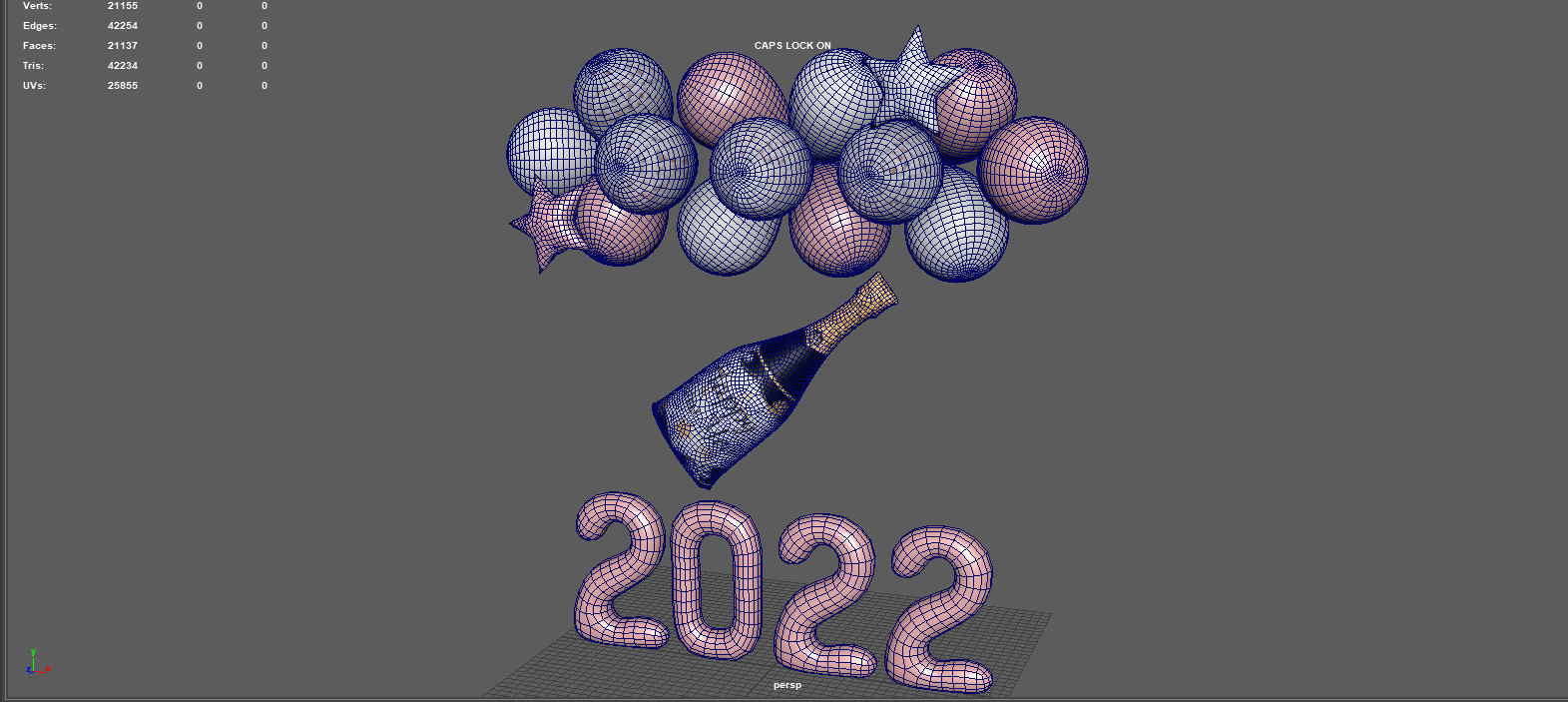 BALLOONS NEW YEAR 3D model_9