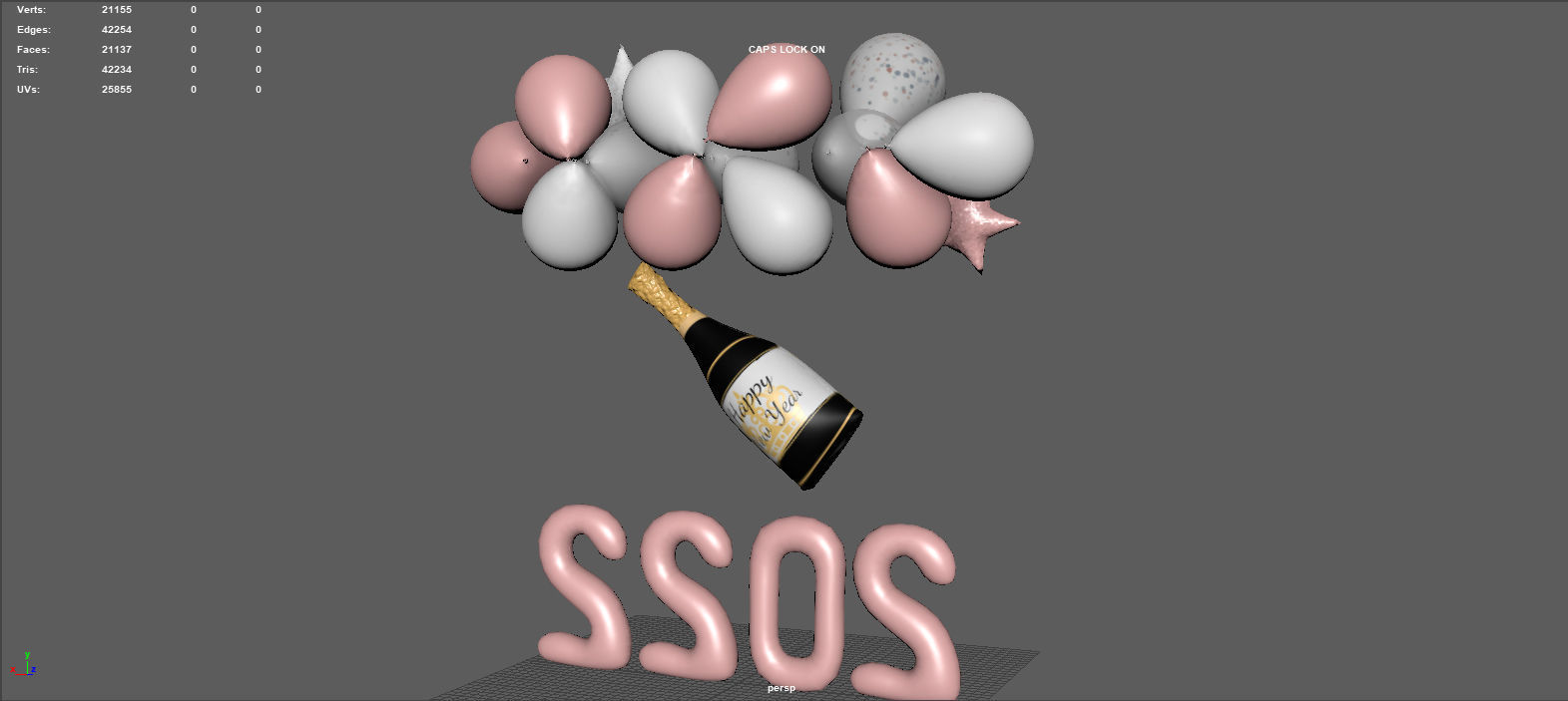 BALLOONS NEW YEAR 3D model_10