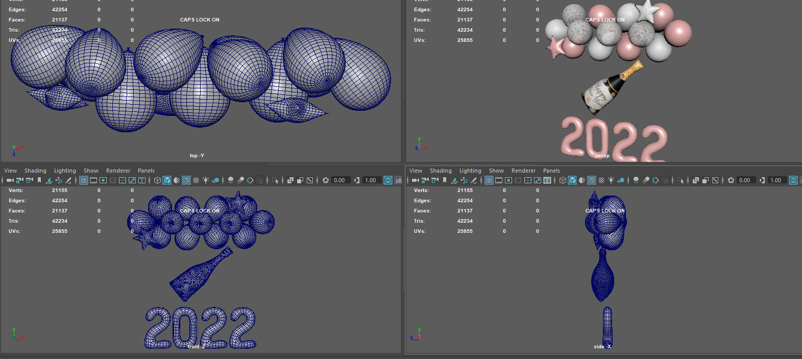 BALLOONS NEW YEAR 3D model_13