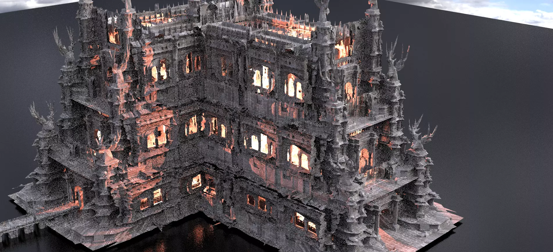 Cult halls 3D model_0