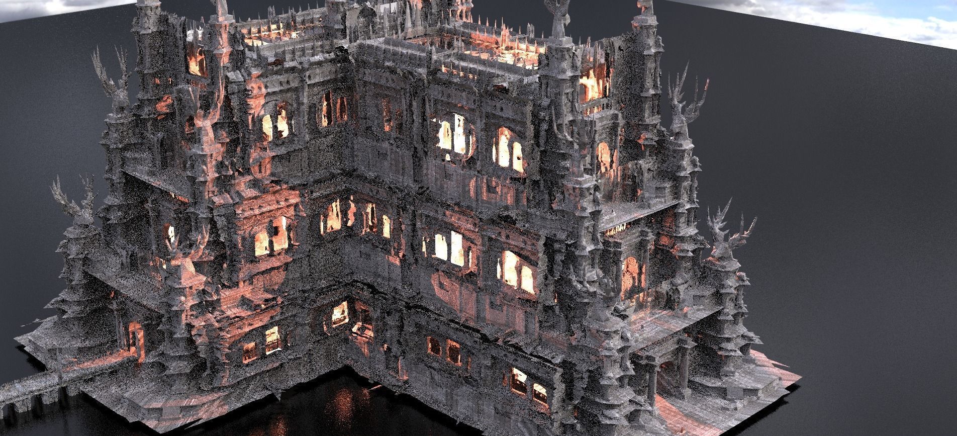 Cult halls 3D model_1