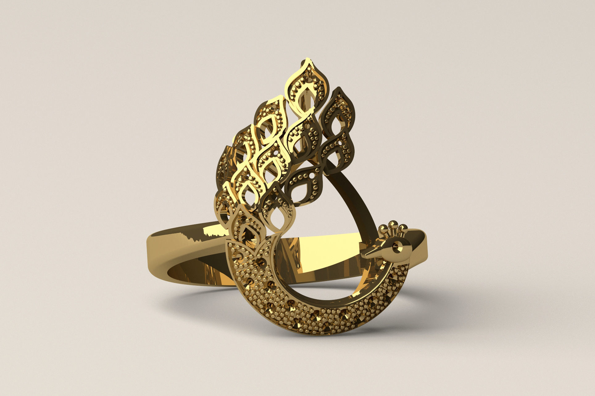 Peacock Ring R 58 3D print model_6
