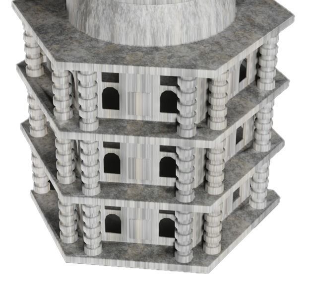Classic Stone Building Low-poly 3D model_2