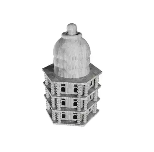 Classic Stone Building Low-poly 3D model