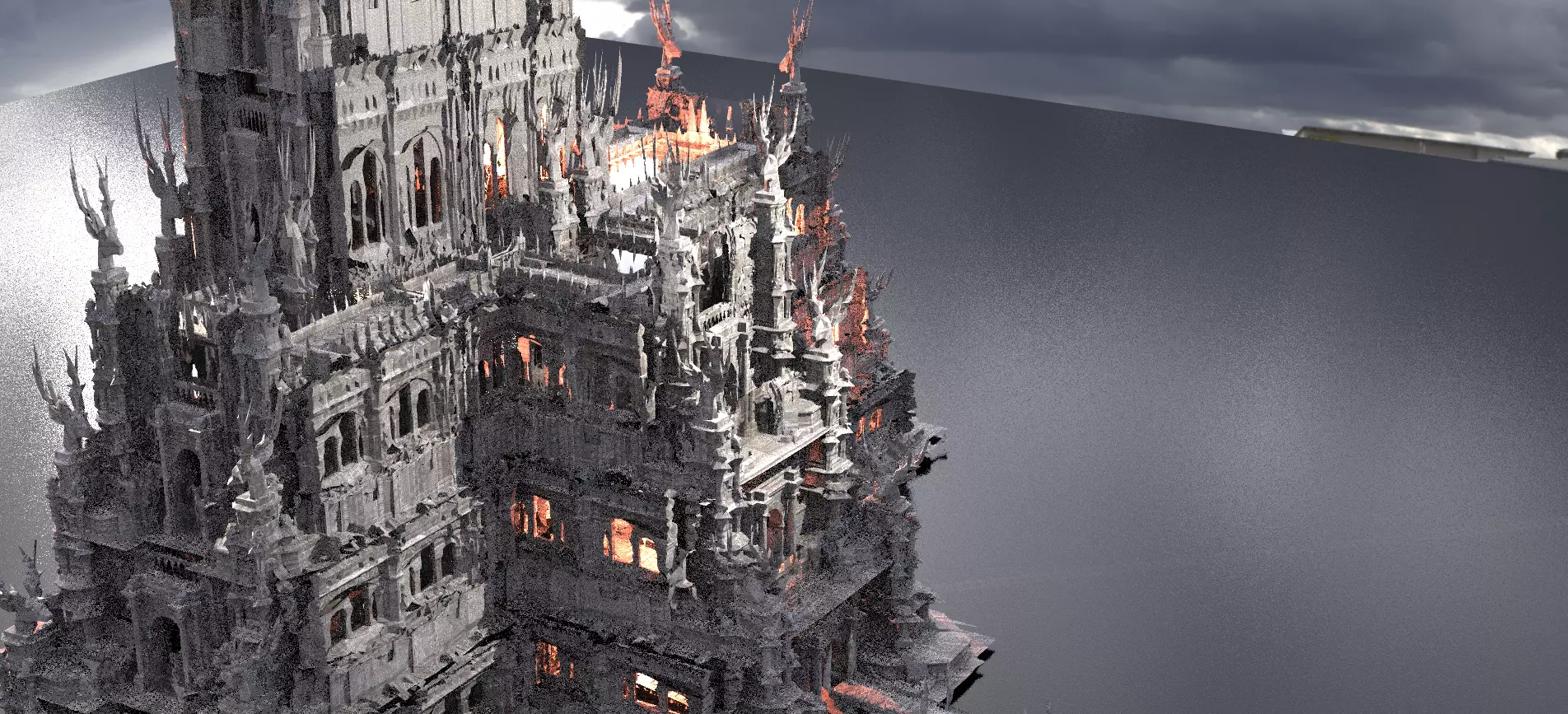 Cthulhu Mansion Towers 3D model_0