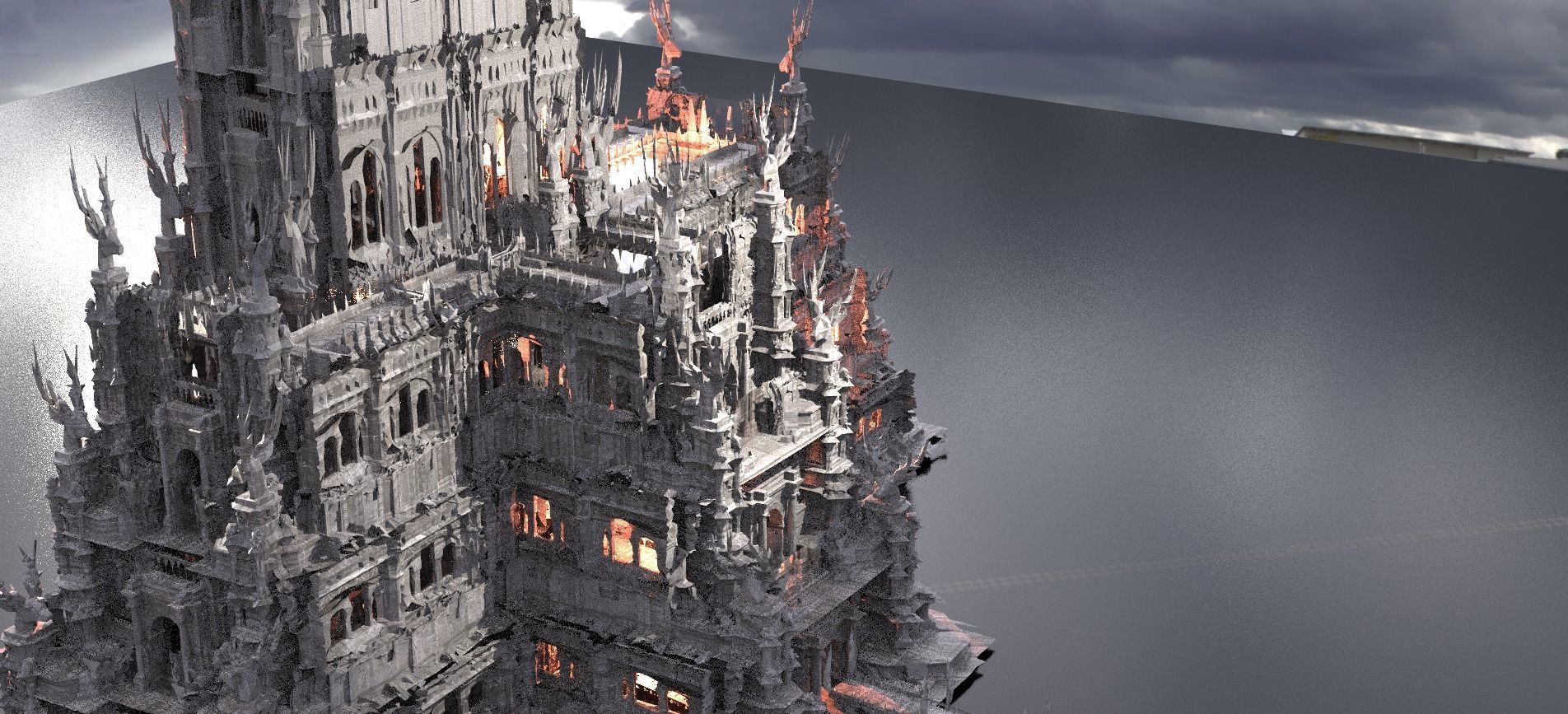 Cthulhu Mansion Towers 3D model_1