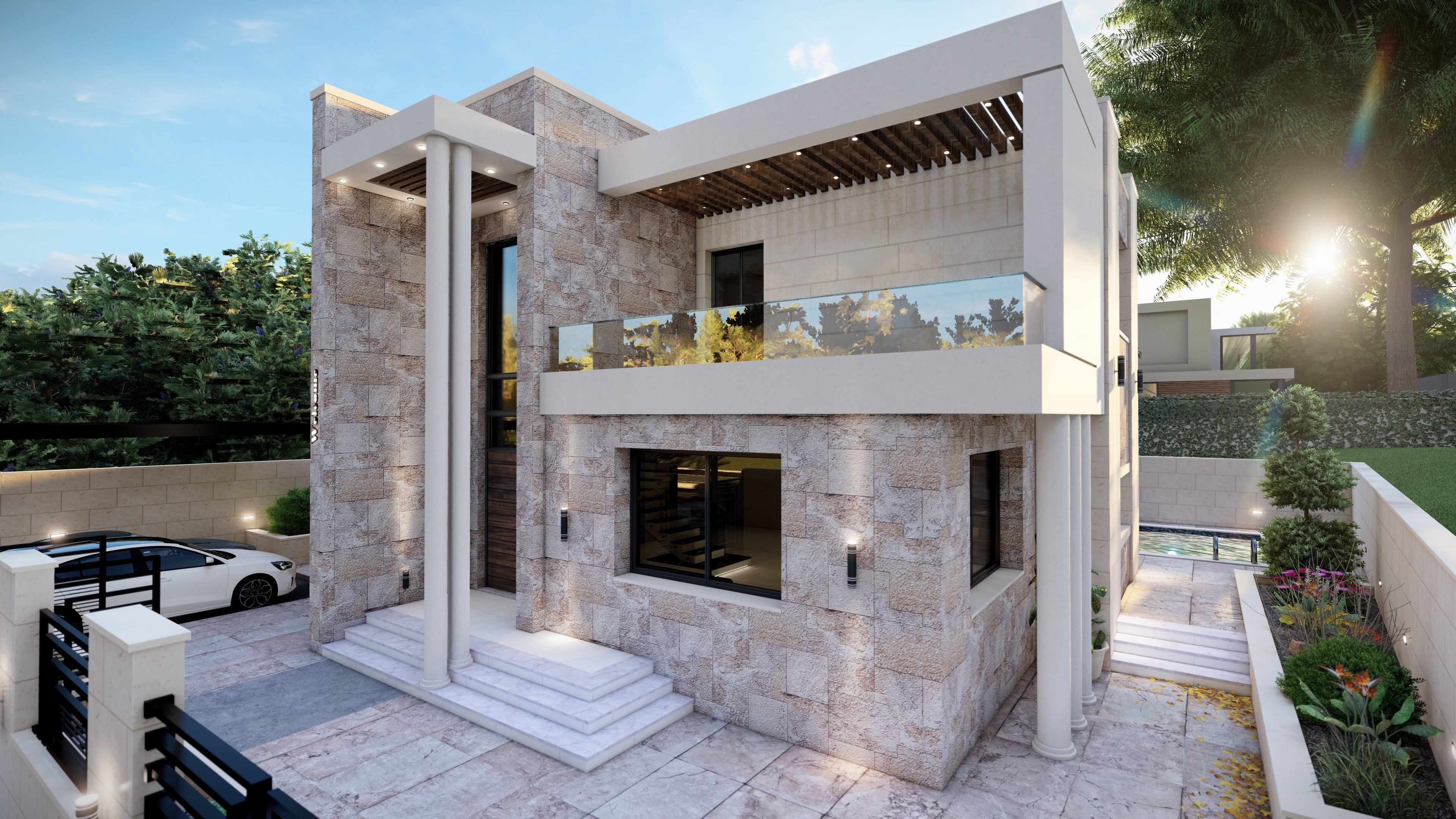 Modern Villa 01 3D model_2