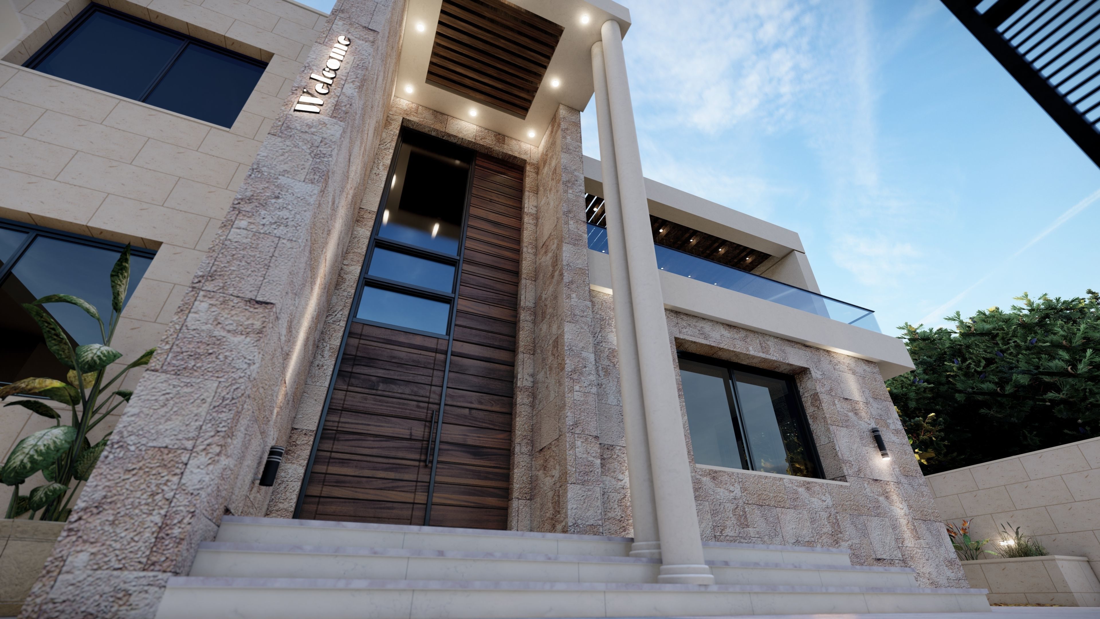 Modern Villa 01 3D model_1