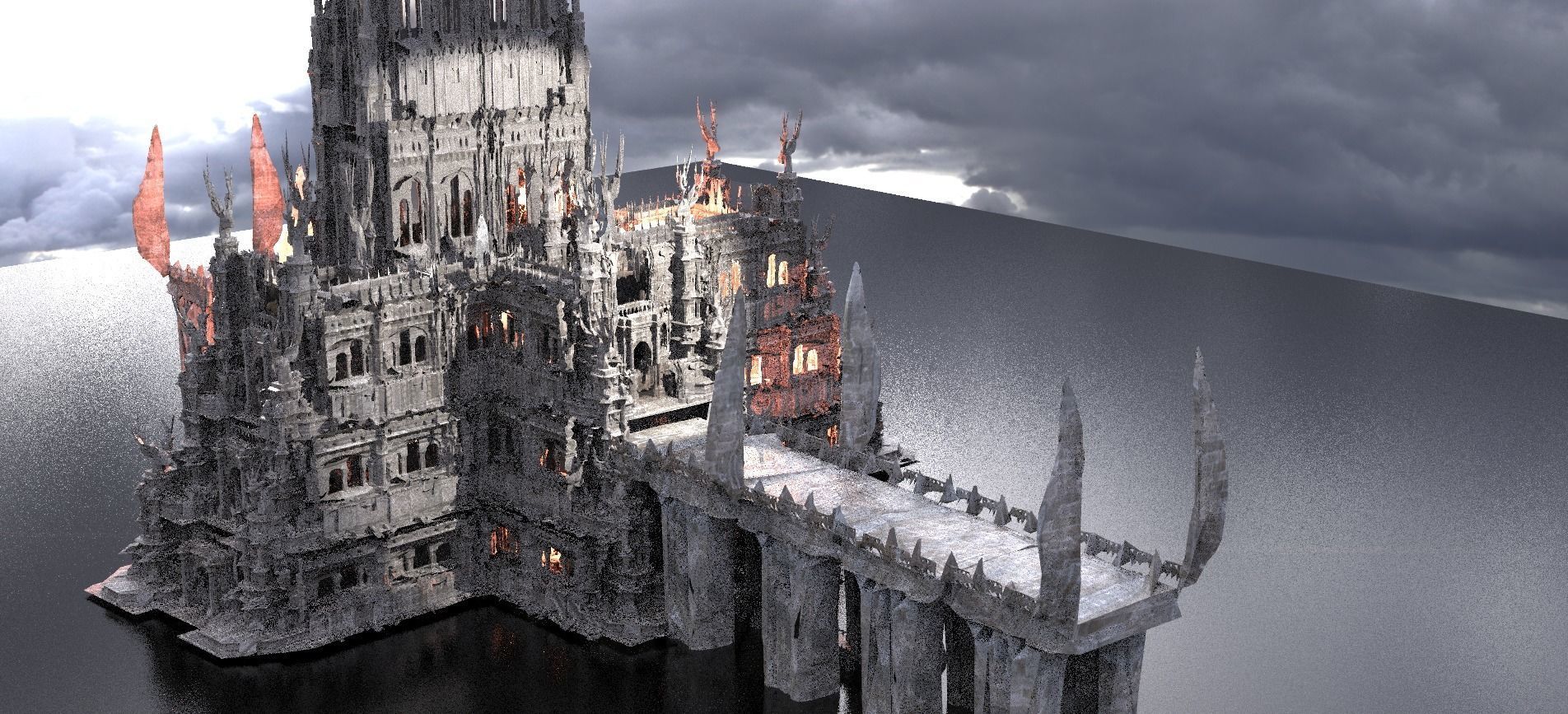 Epic Bridge to Medieval Fortress Dark Ages 3D model_1