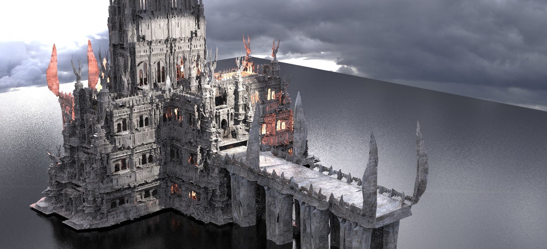 Epic Bridge to Medieval Fortress Dark Ages 3D model_4