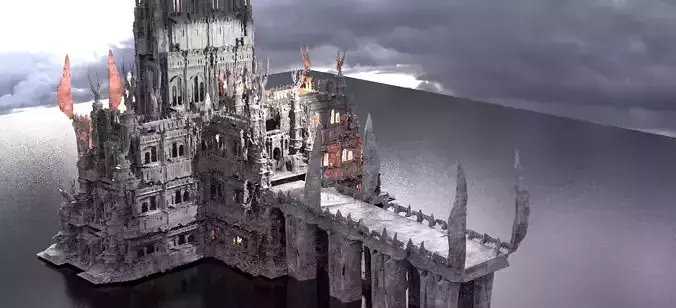 Epic Bridge to Medieval Fortress Dark Ages 3D model
