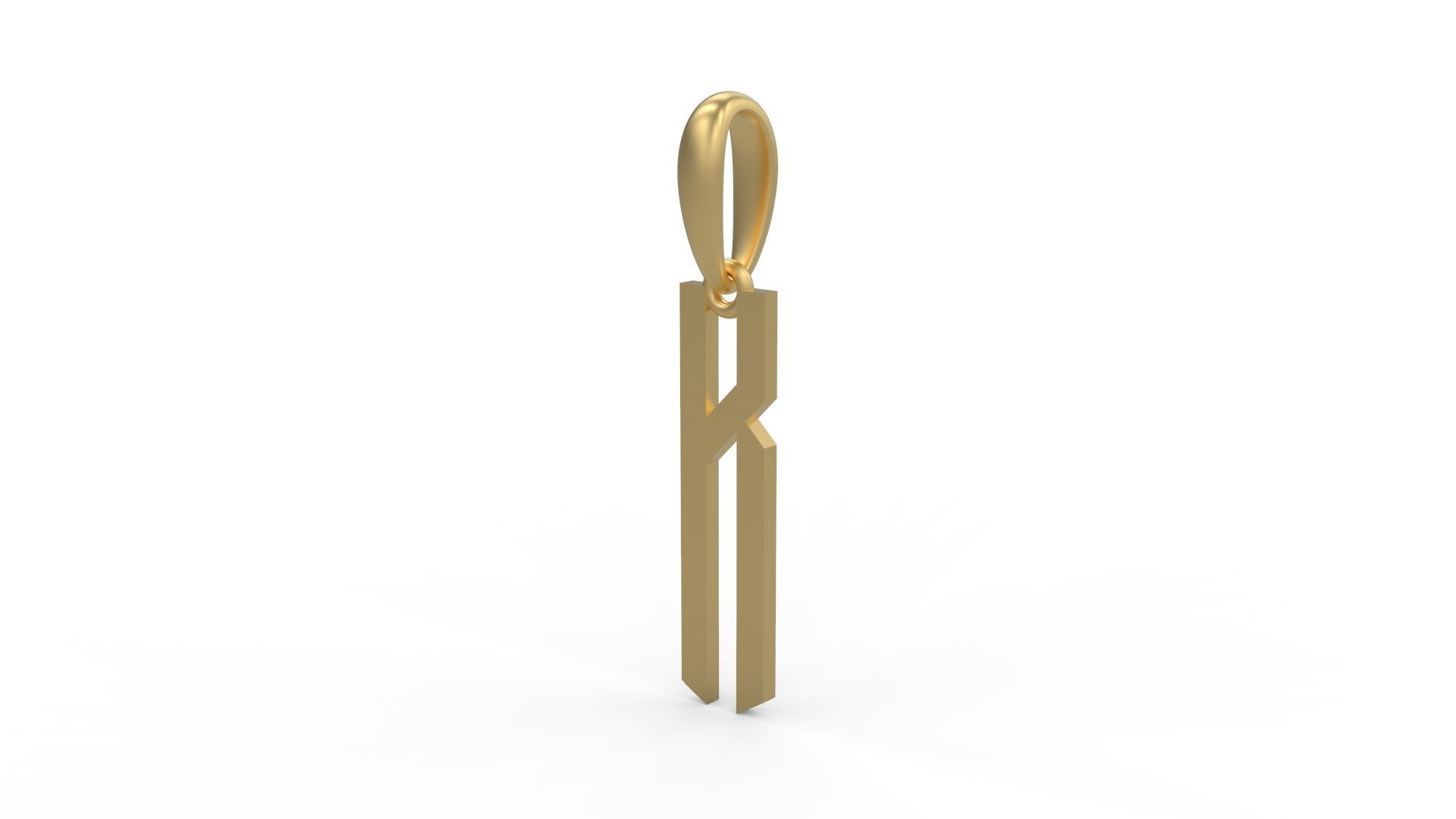 Initial Letters Pendant Crepitus K 3D print model_1