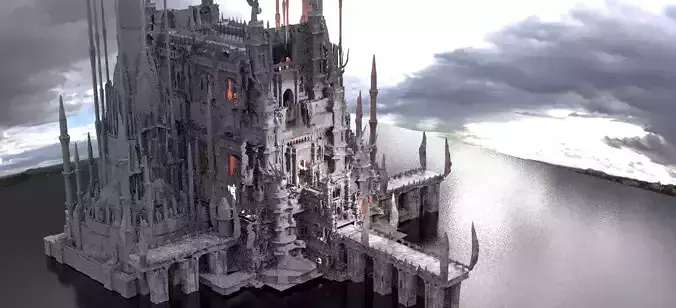 Occult Dark Lord Mansions Kit bash 3D model