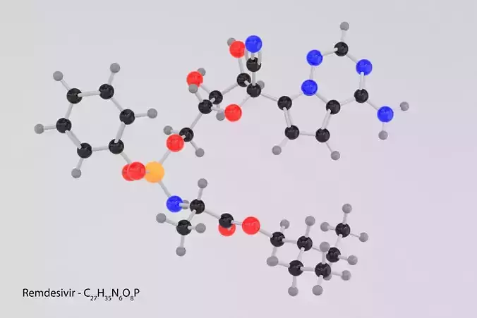 Drug REMDESIVIR Molecule 3D model