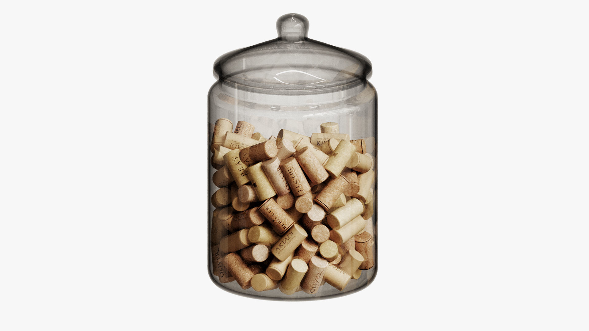  decorative set of containers filled  3D model_3