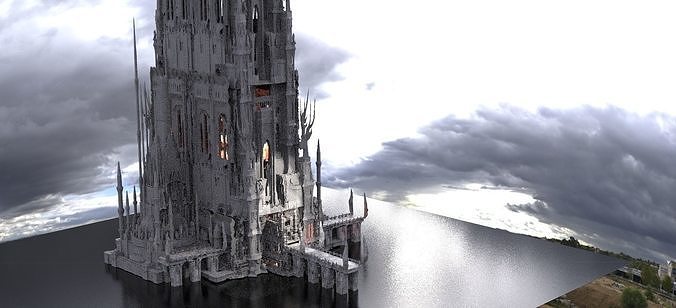Christmas Winter Dark Tower Kit bash 3D model