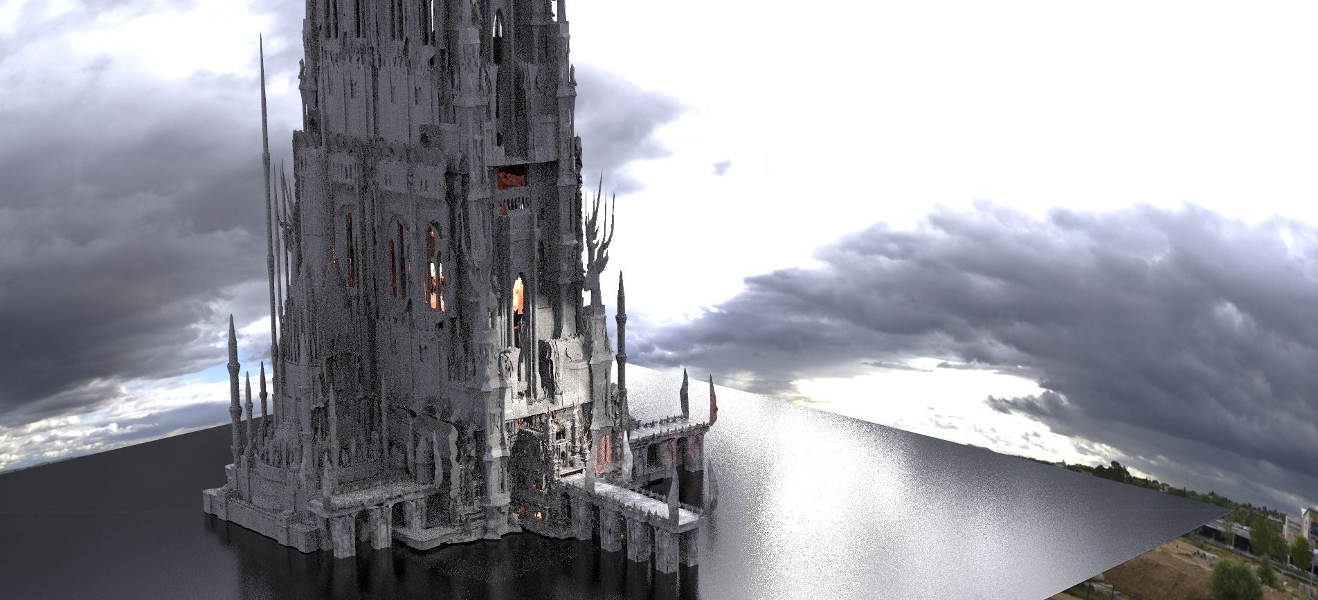 Christmas Winter Dark Tower Kit bash 3D model_1